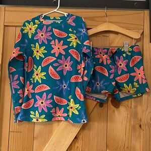 Tea Collection Girls Rashguard + Shorts Swim Set